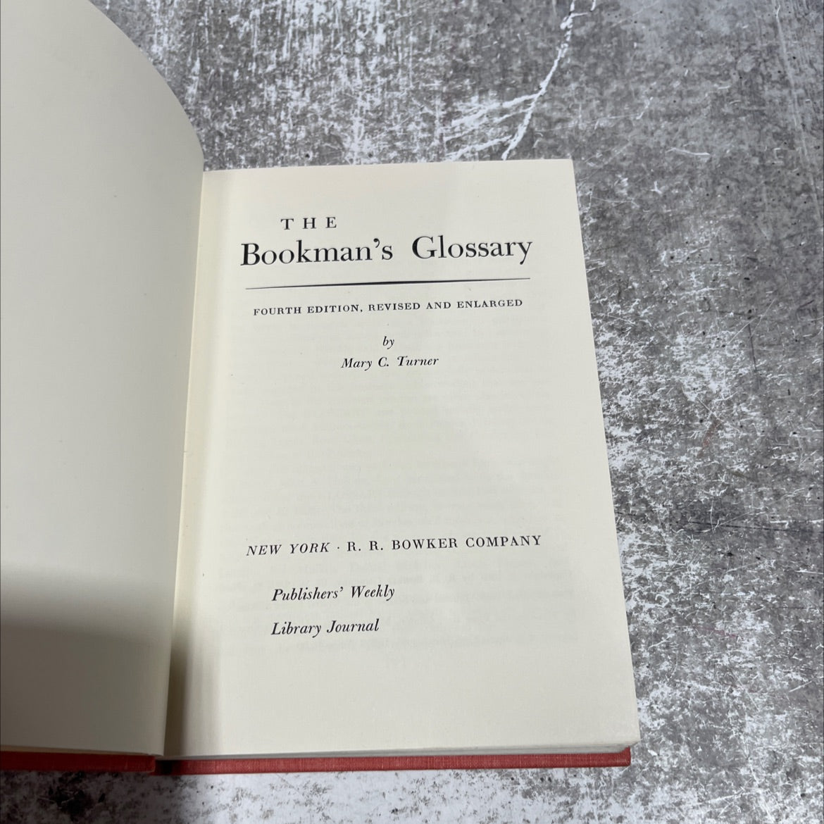 the bookman's glossary book, by Mary C. Turner, 1961 Hardcover image 2