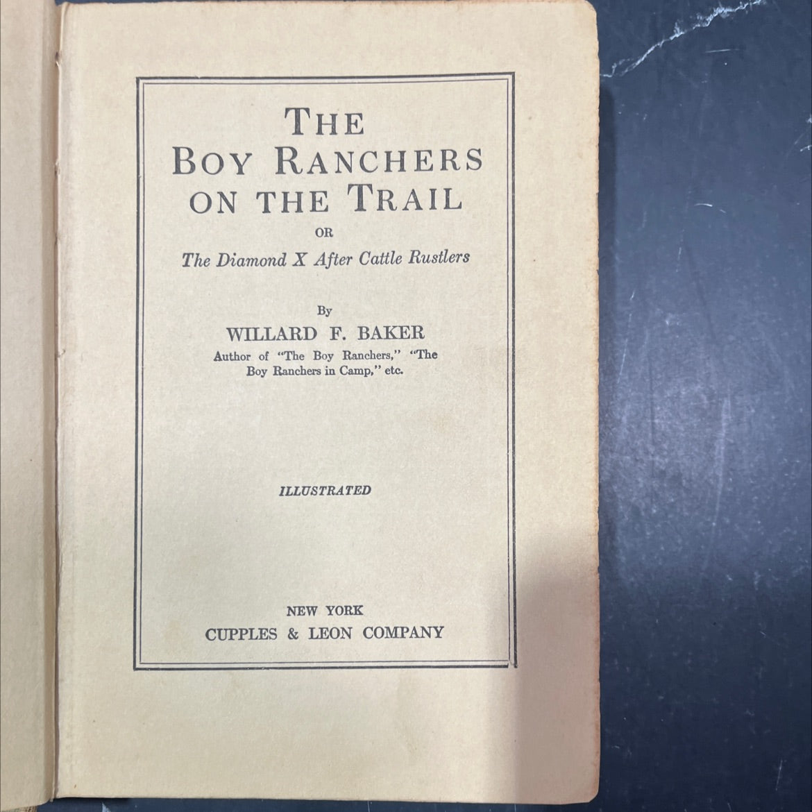the boy ranchers on the trail or the diamond x after cattle rustlers book, by willard f. baker, 1921 Hardcover image 2