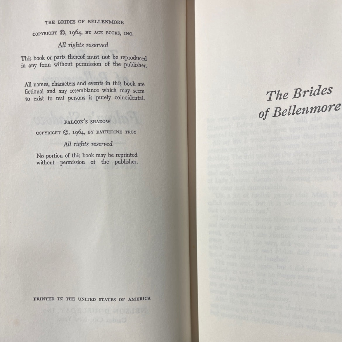 the brides of bellenmore book, by anne maybury, 1964 Hardcover image 3