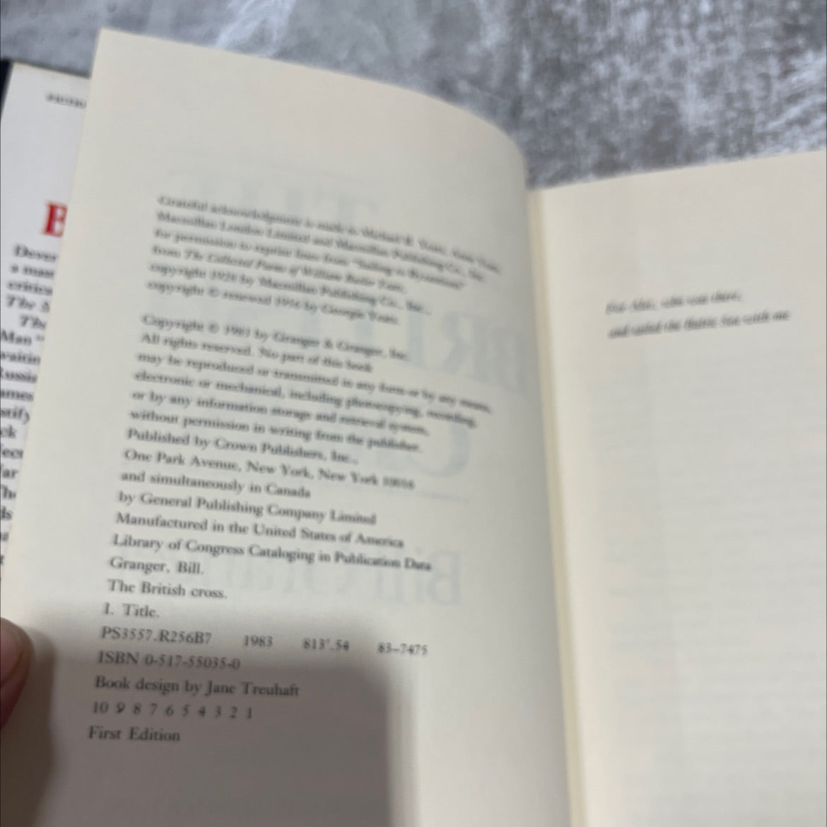 the british cross book, by bill granger, 1983 Hardcover image 3