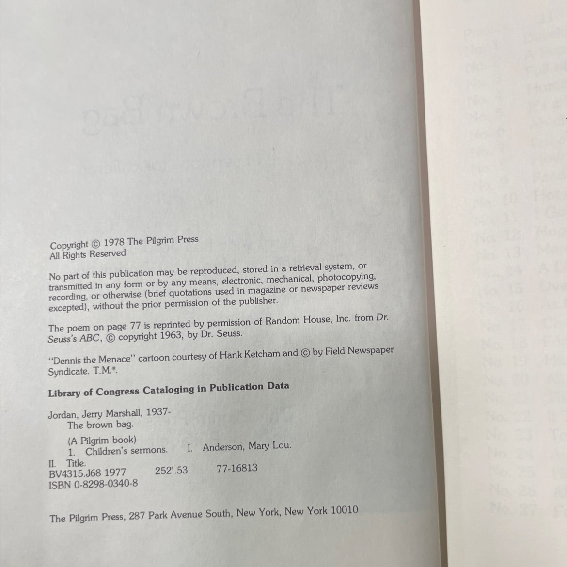 the brown bag book, by Jerry Marshall Jordan, 1978 Hardcover image 3