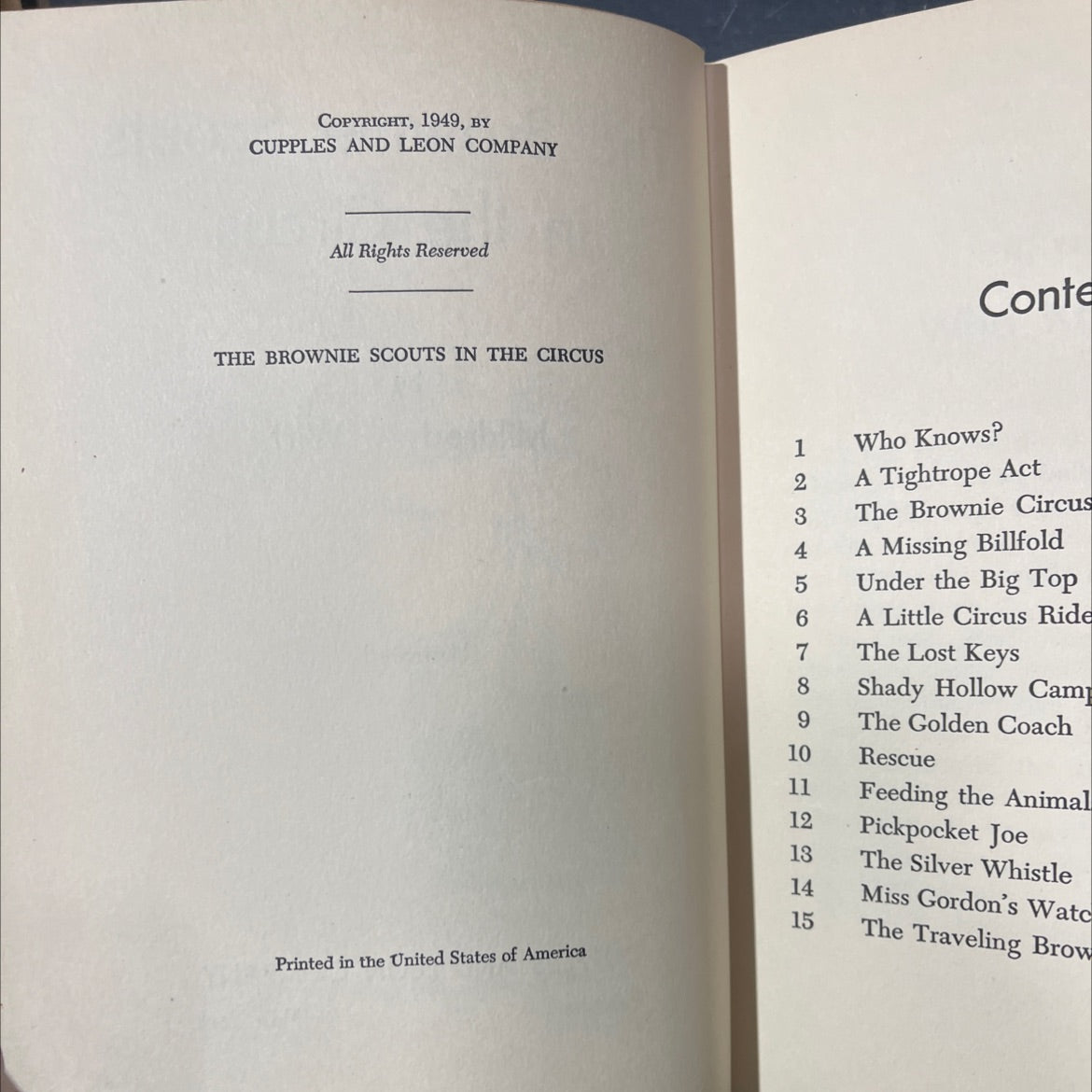 the brownie scouts in the circus book, by mildred a. wirt, 1949 Hardcover image 3