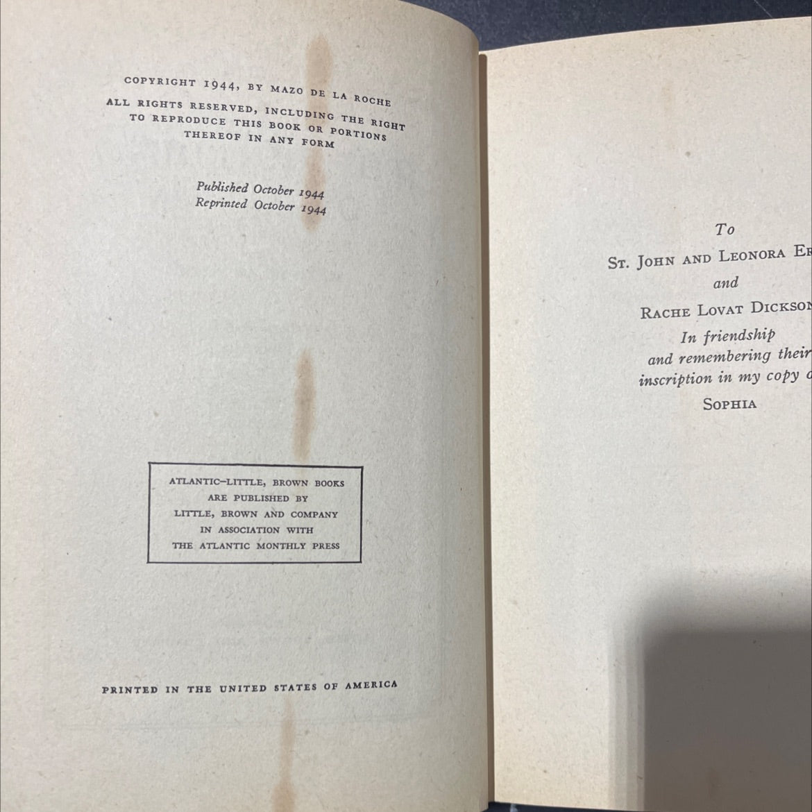 the building of jalna book, by mazo de la roche, 1944 Hardcover image 3
