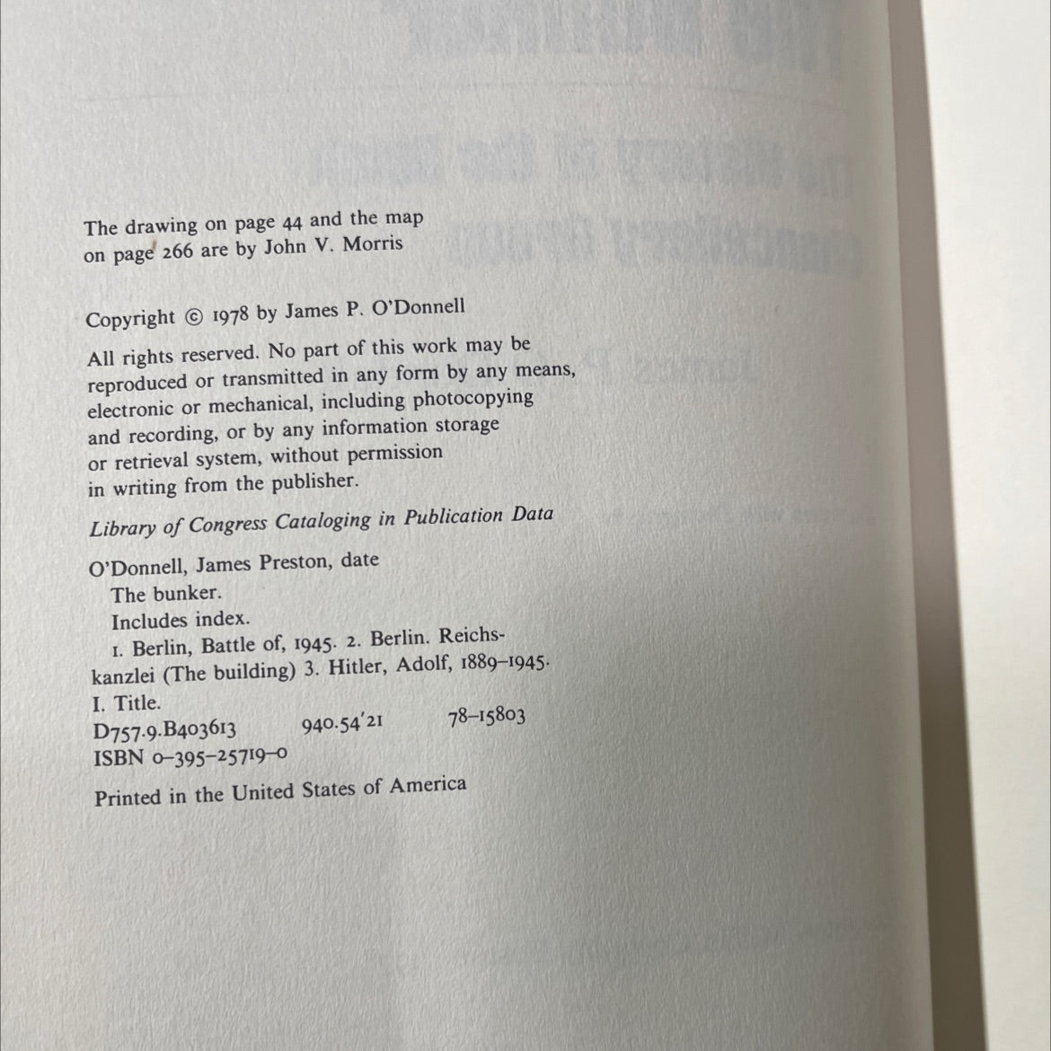the bunker the history of the reich chancellery group book, by James P. O'Donnell, 1978 Hardcover image 3