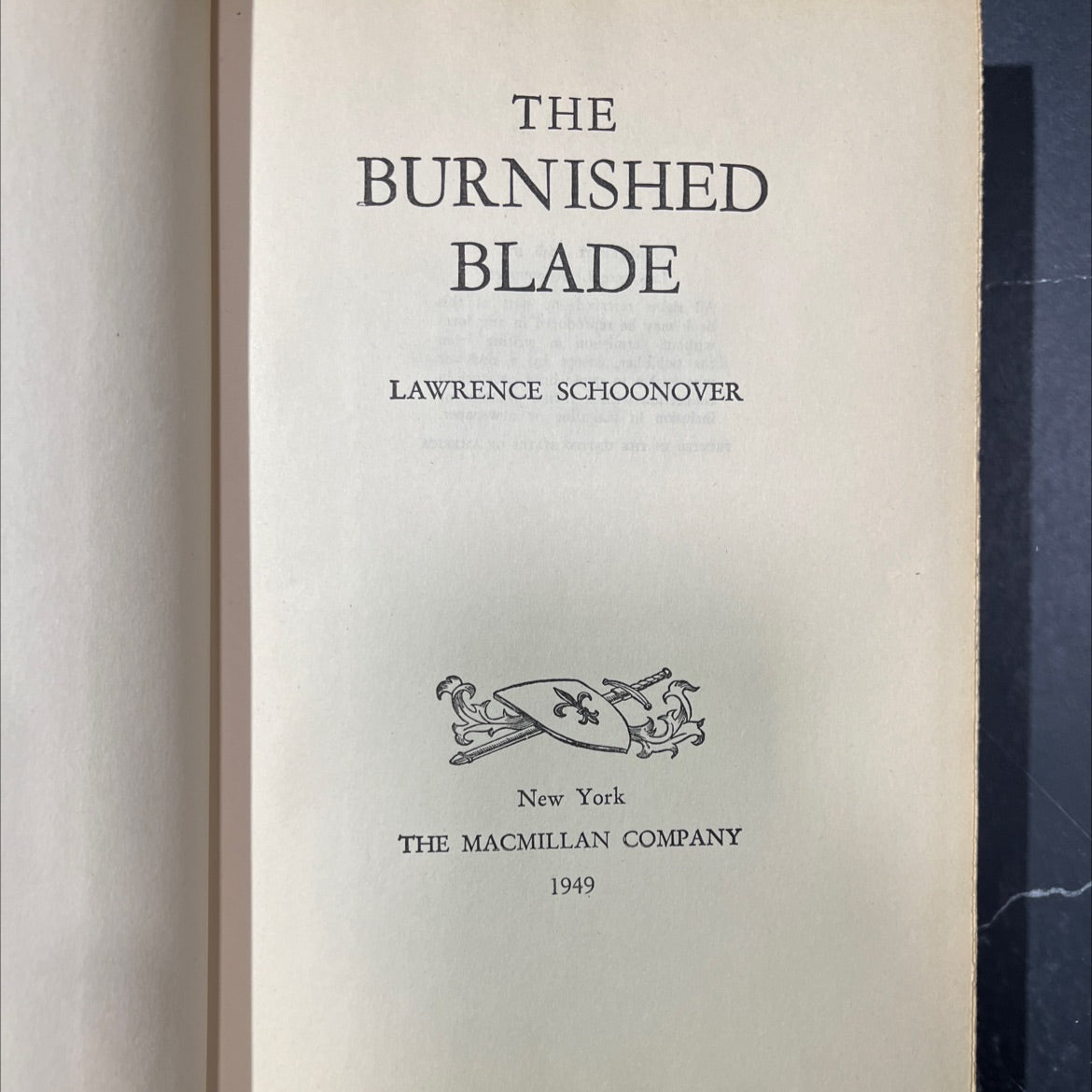 the burnished blade book, by lawrence schoonever, 1949 Hardcover image 2