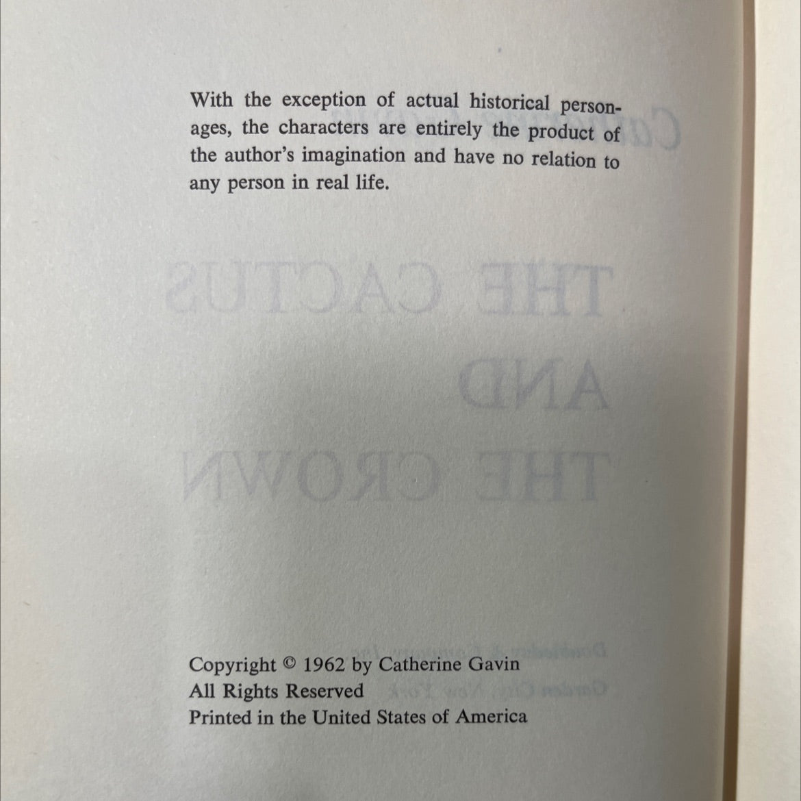 the cactus and the crown book, by Catherine Gavin, 1962 Hardcover image 3