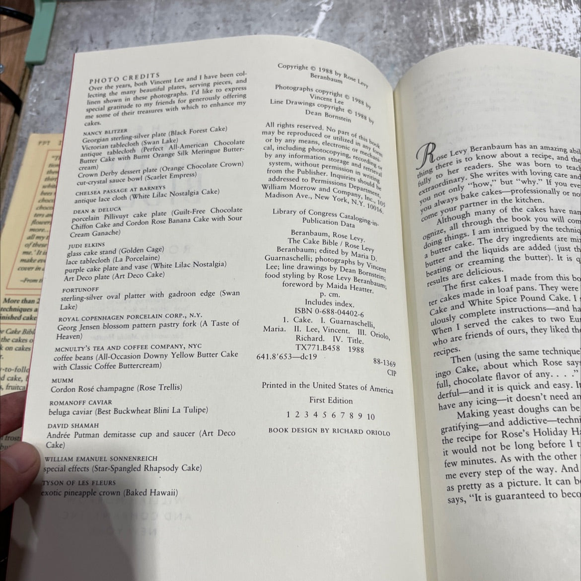 the cake bible book, by rose levy beranbaum, 1988 Hardcover image 3