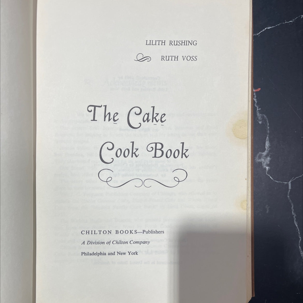 the cake cook book book, by lilith rushing, ruth voss, 1965 Hardcover image 2