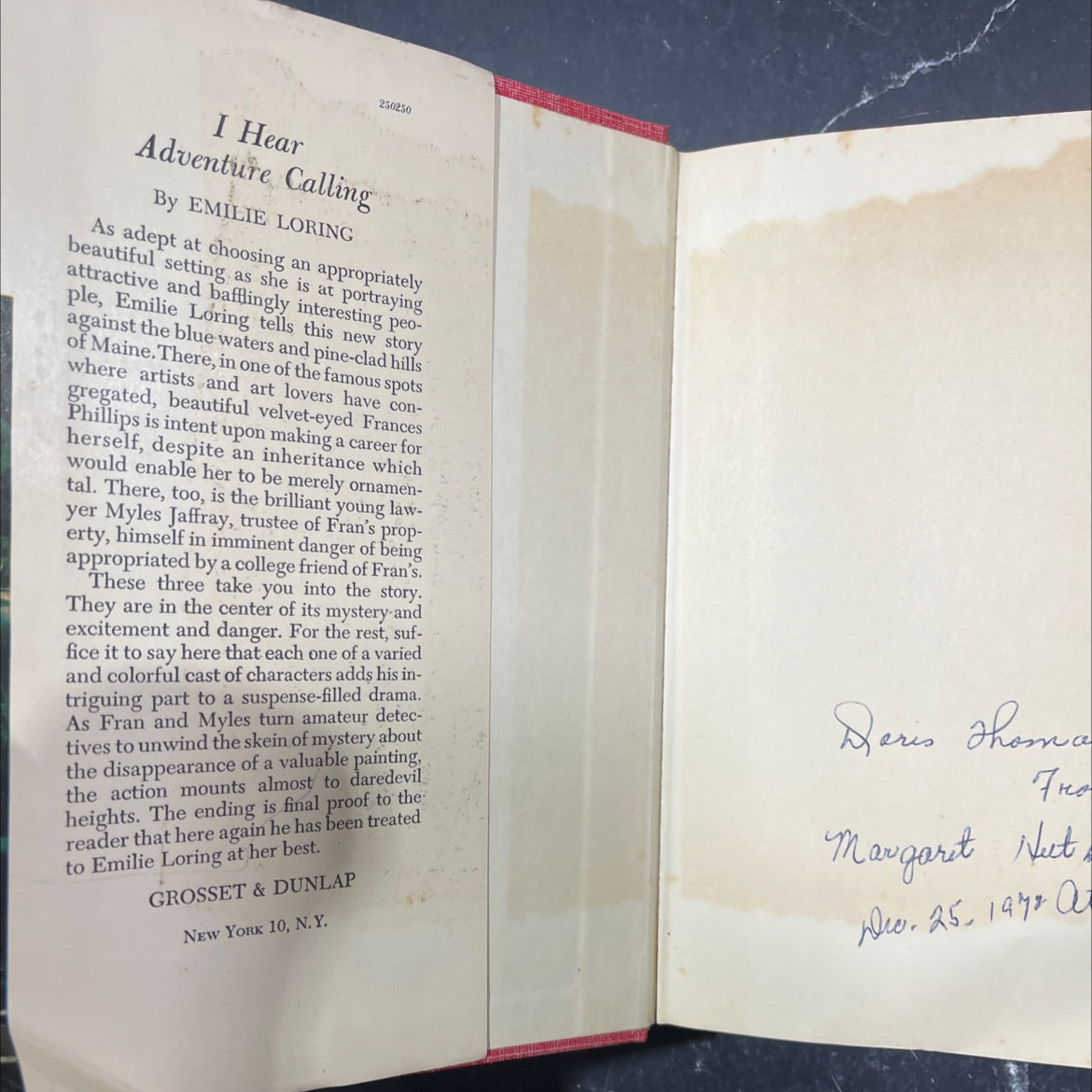 the calling of the heart book, by emilie loring, 1948 Hardcover image 4
