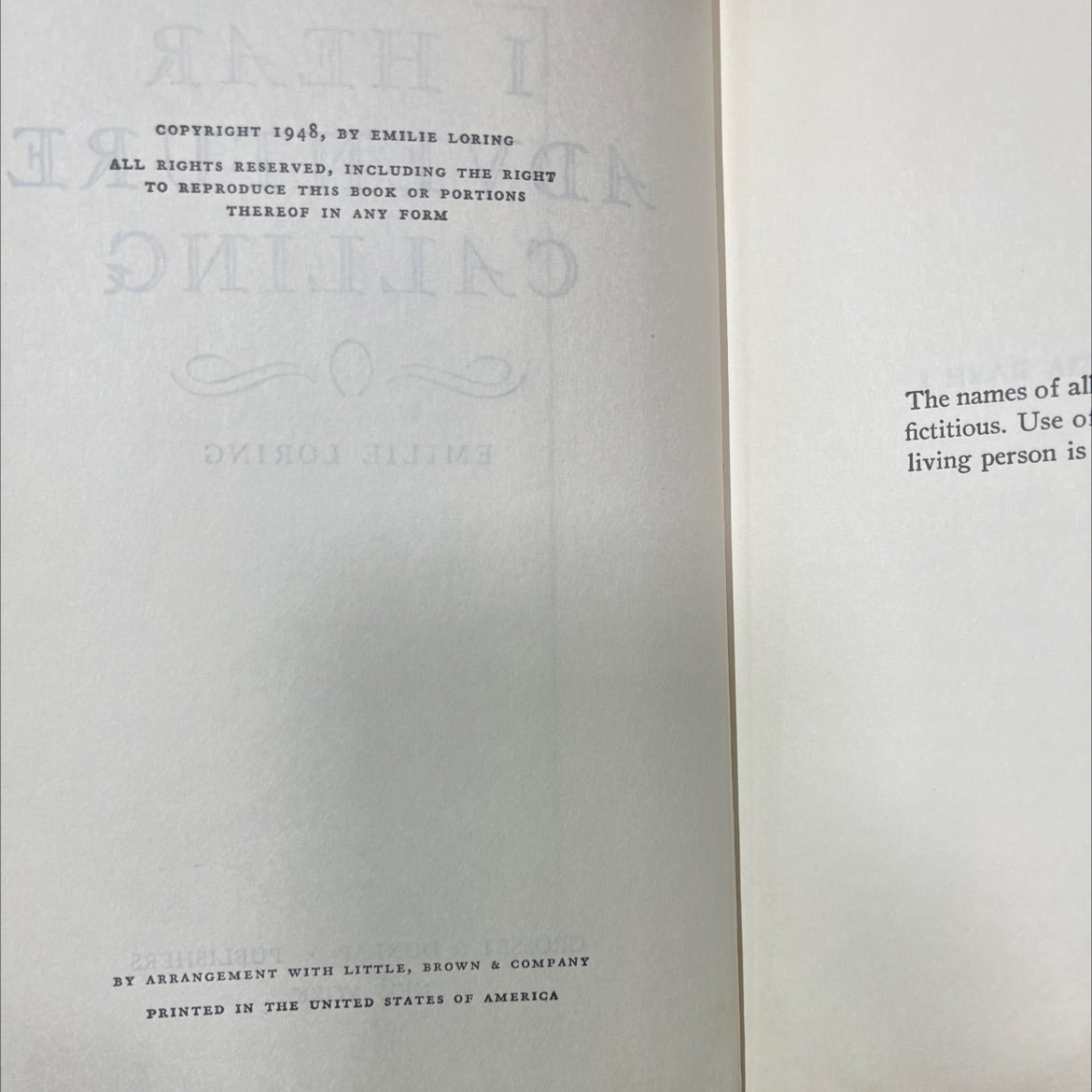 the calling of the heart book, by emilie loring, 1948 Hardcover image 3