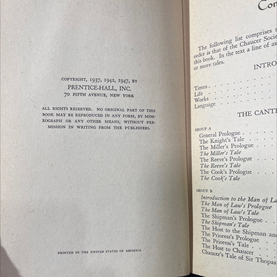the canterbury tales book, by geoffrey chaucer, 1947 Hardcover image 3