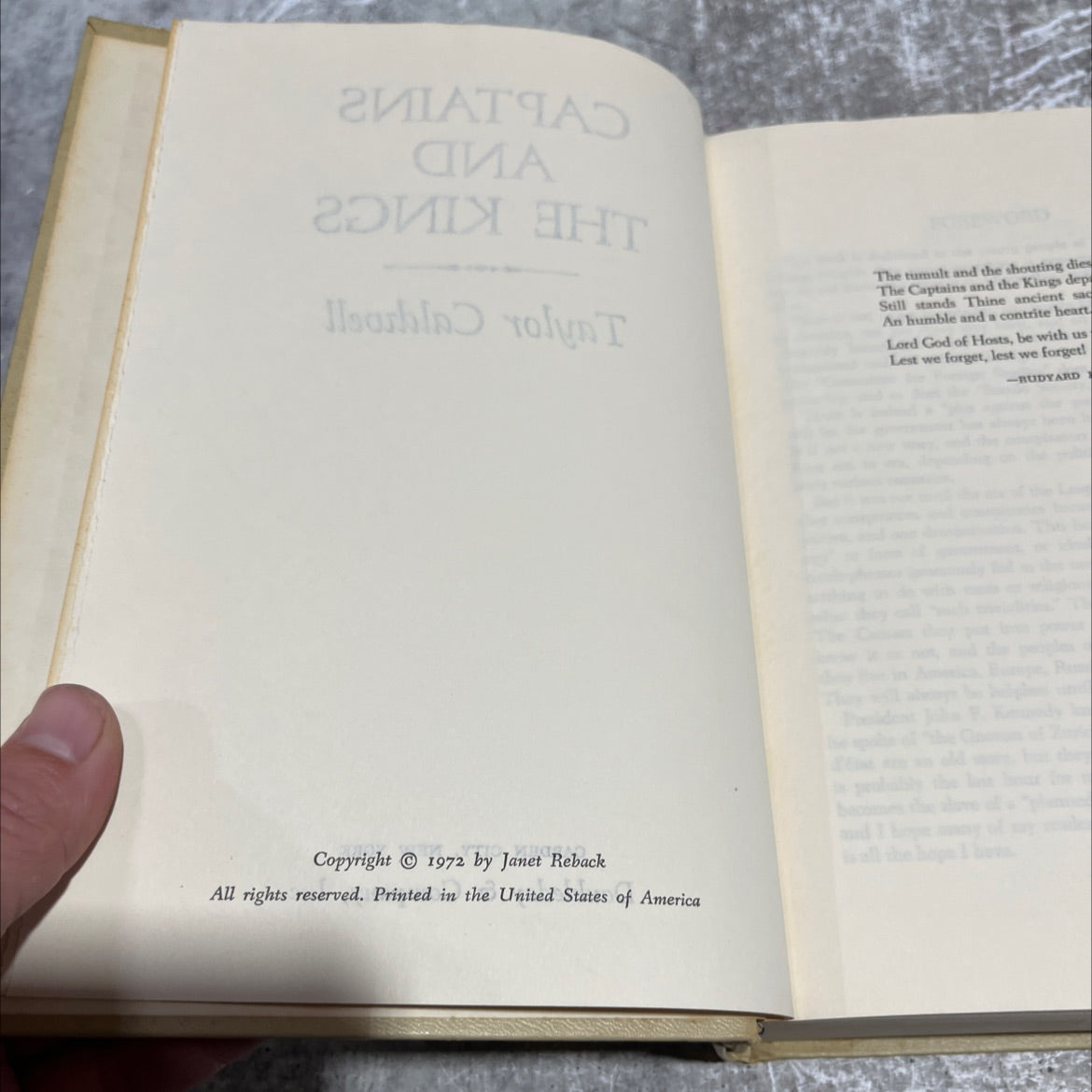 the captains and the kings book, by Taylor Caldwell, 1972 Hardcover image 3
