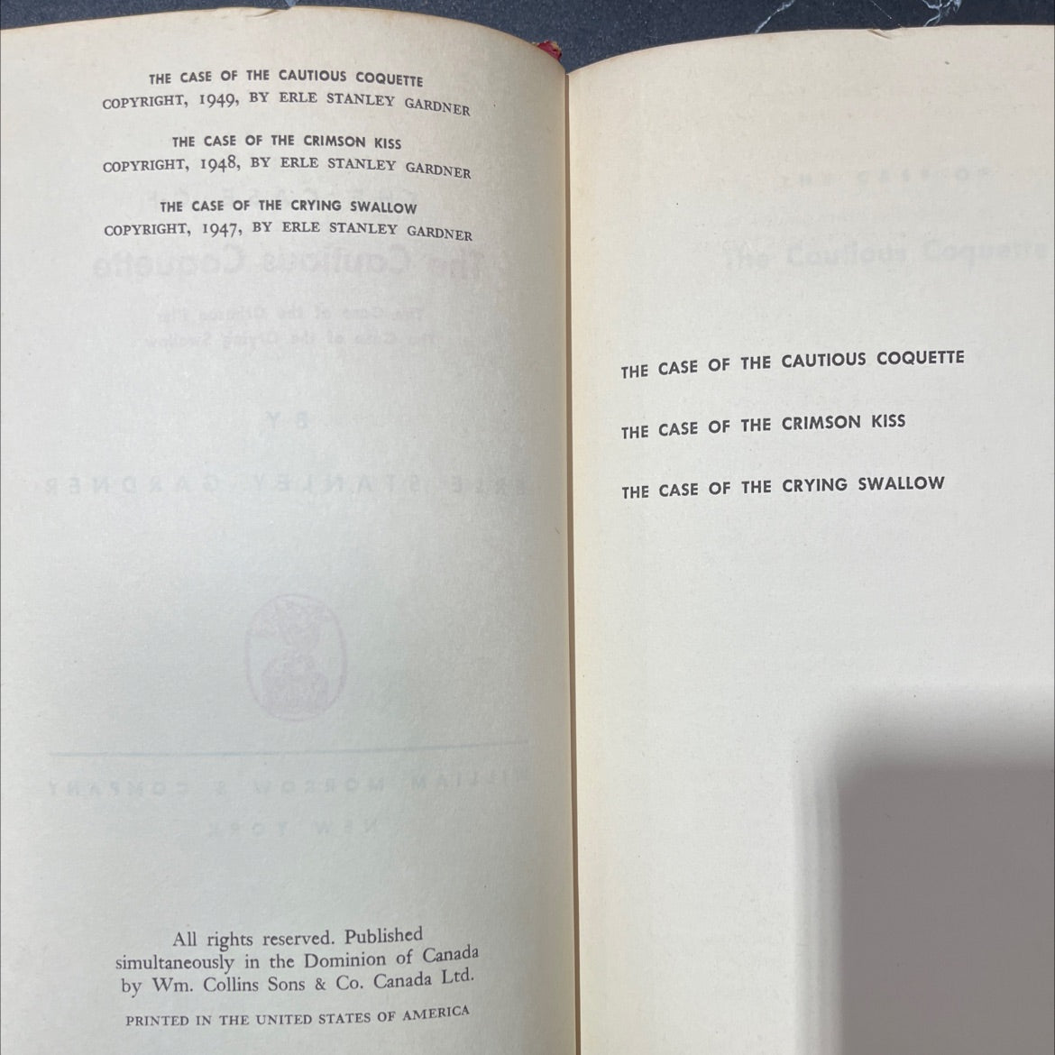 the case of the cautious coquette book, by erle stanley gardner, 1949 Hardcover image 3