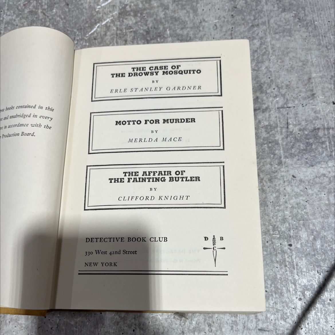 the case of the drowsy mosquito book, by erle stanley gardner, 1943 Hardcover image 2