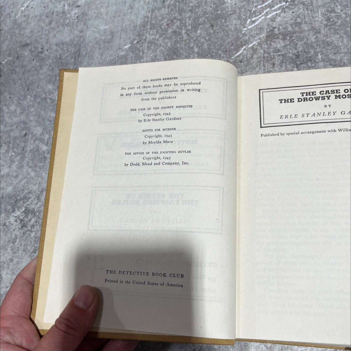 the case of the drowsy mosquito book, by erle stanley gardner, 1943 Hardcover image 3