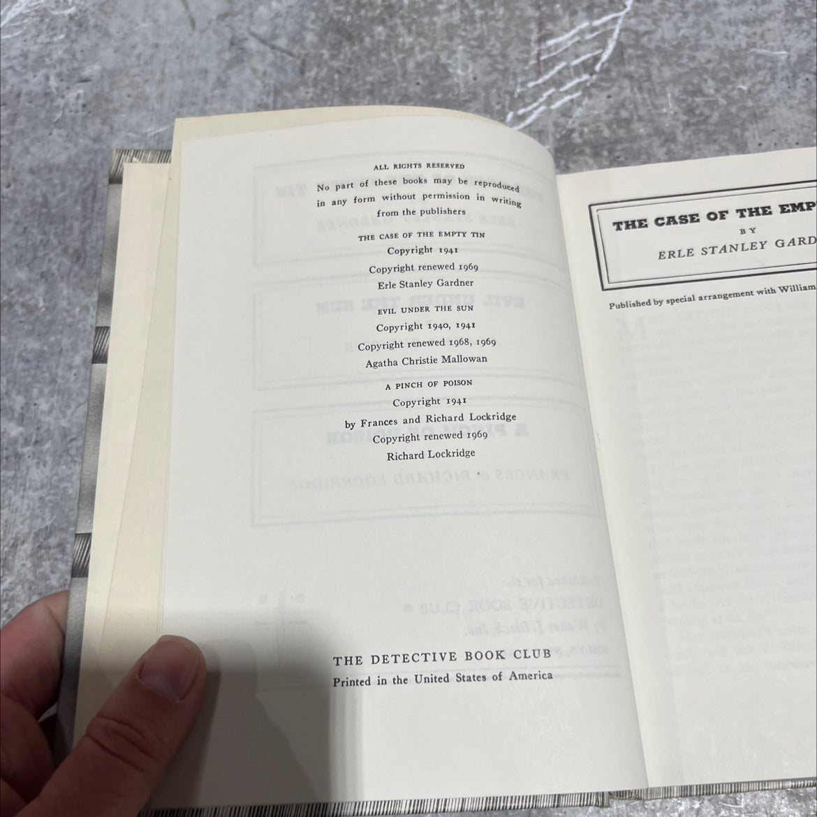 the case of the empty tin book, by erle stanley gardner, 1969 Hardcover image 3