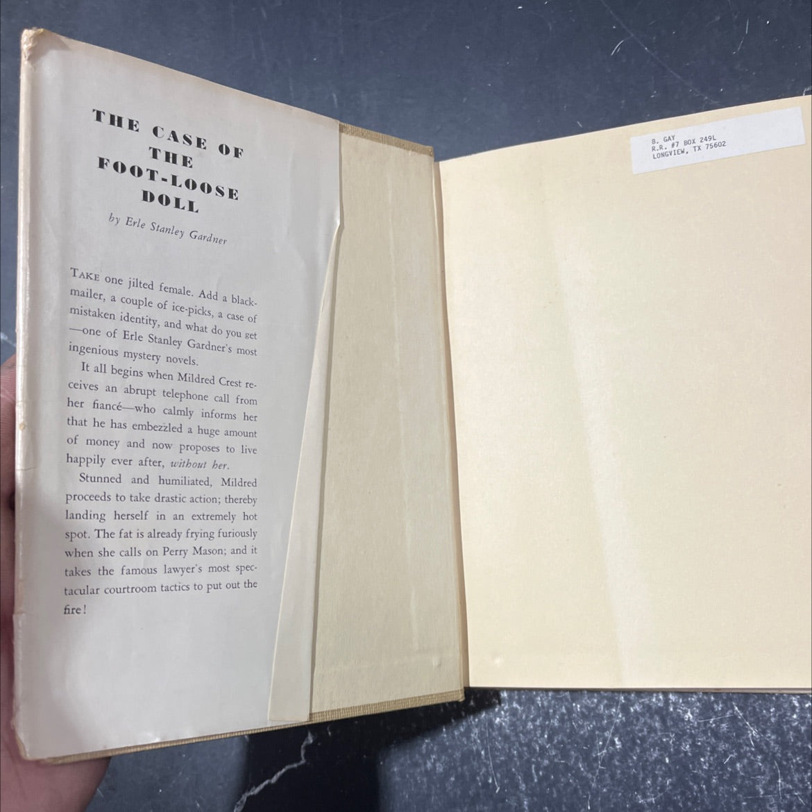 the case of the foot-loose doll book, by erle stanley gardner, 1958 Hardcover image 4