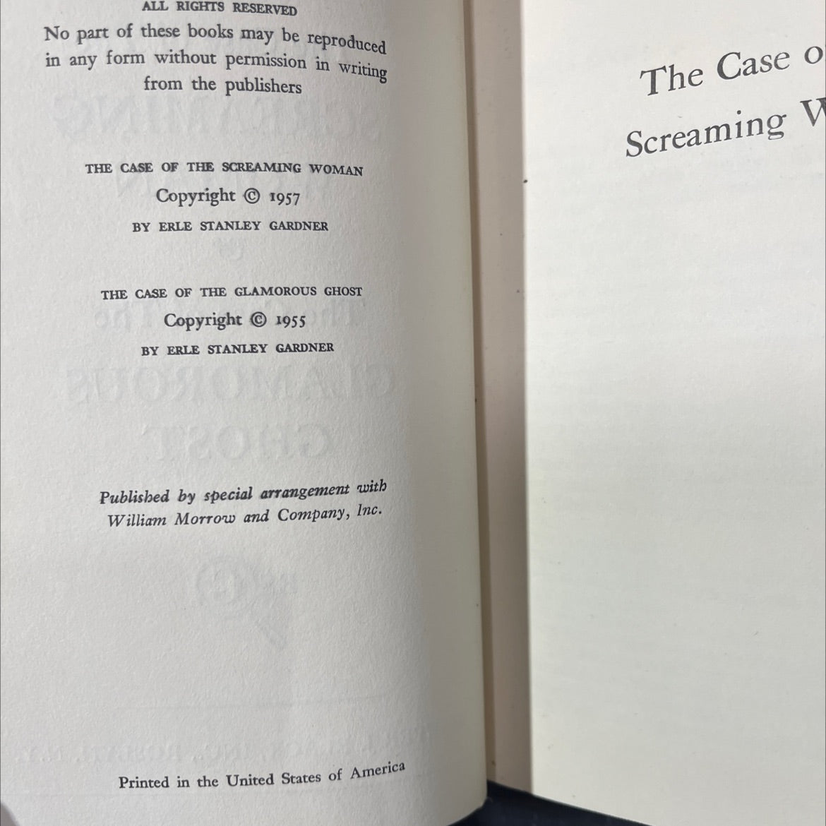 the case of the screaming woman & the case of the glamorous ghost book, by erle stanley gardner, 1957 Hardcover image 3