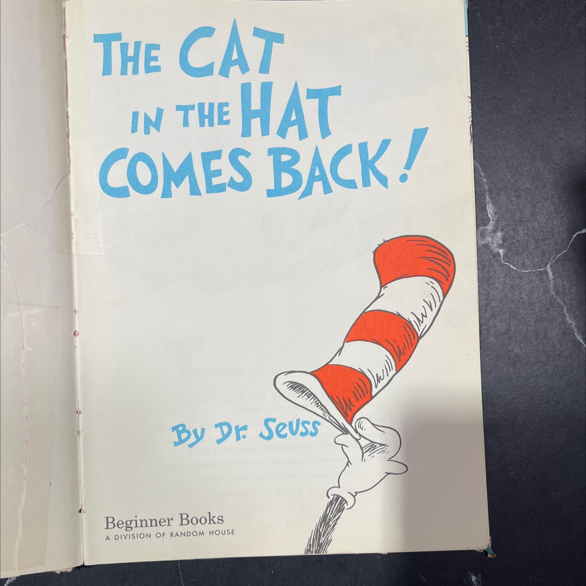 the cat in the hat comes back! book, by dr. seuss, 1958 Hardcover, Heavily Used image 2