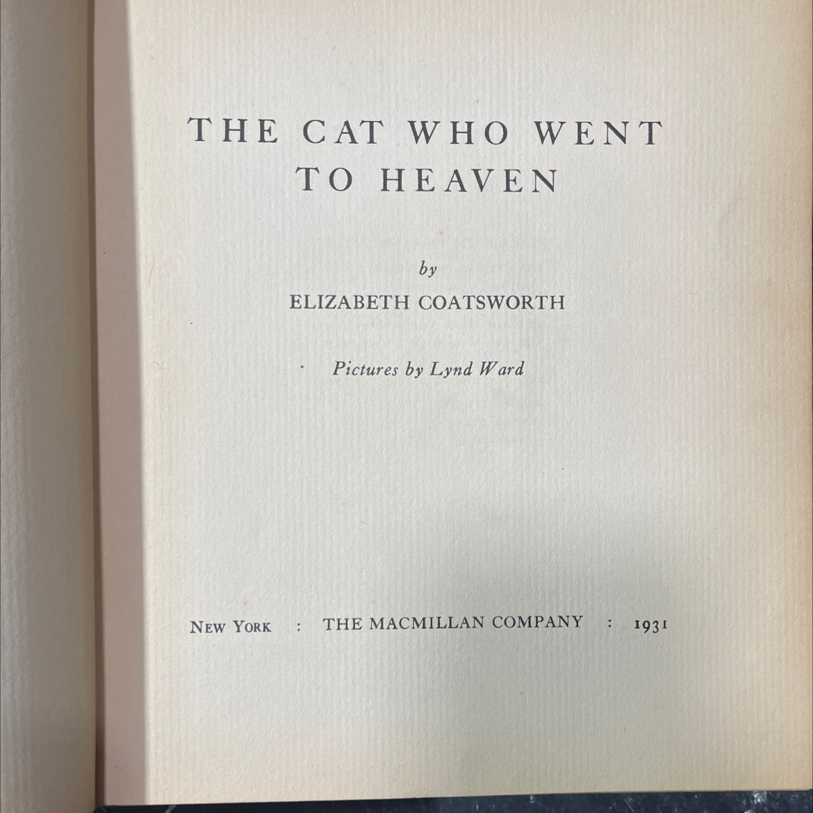 the cat who went to heaven book, by elizabeth coatsworth, 1931 Hardcover image 2