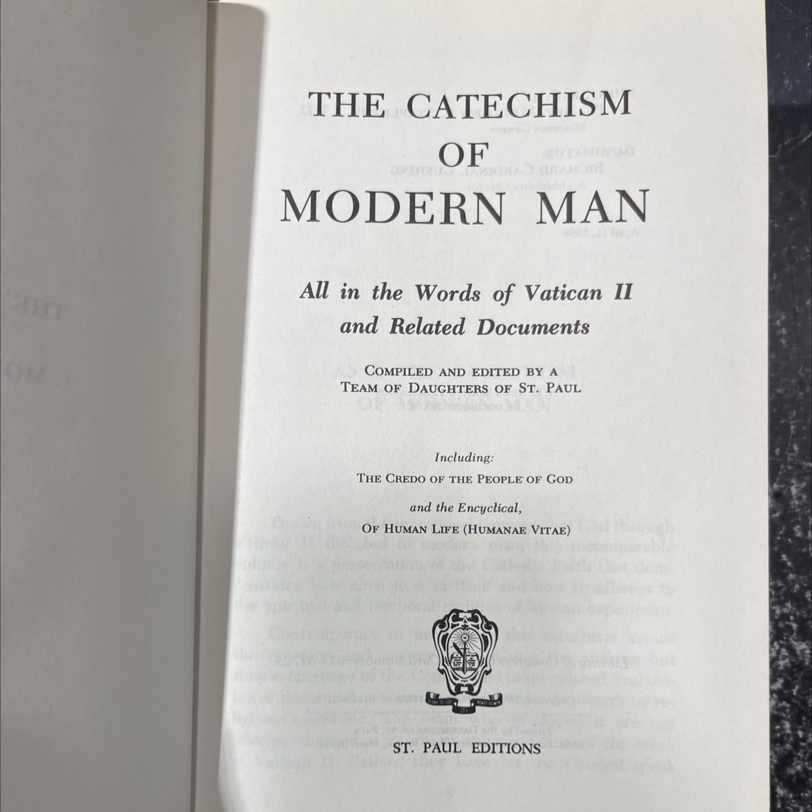 the catechism of modern man book, by daughters of st. paul, 1968 Hardcover image 2