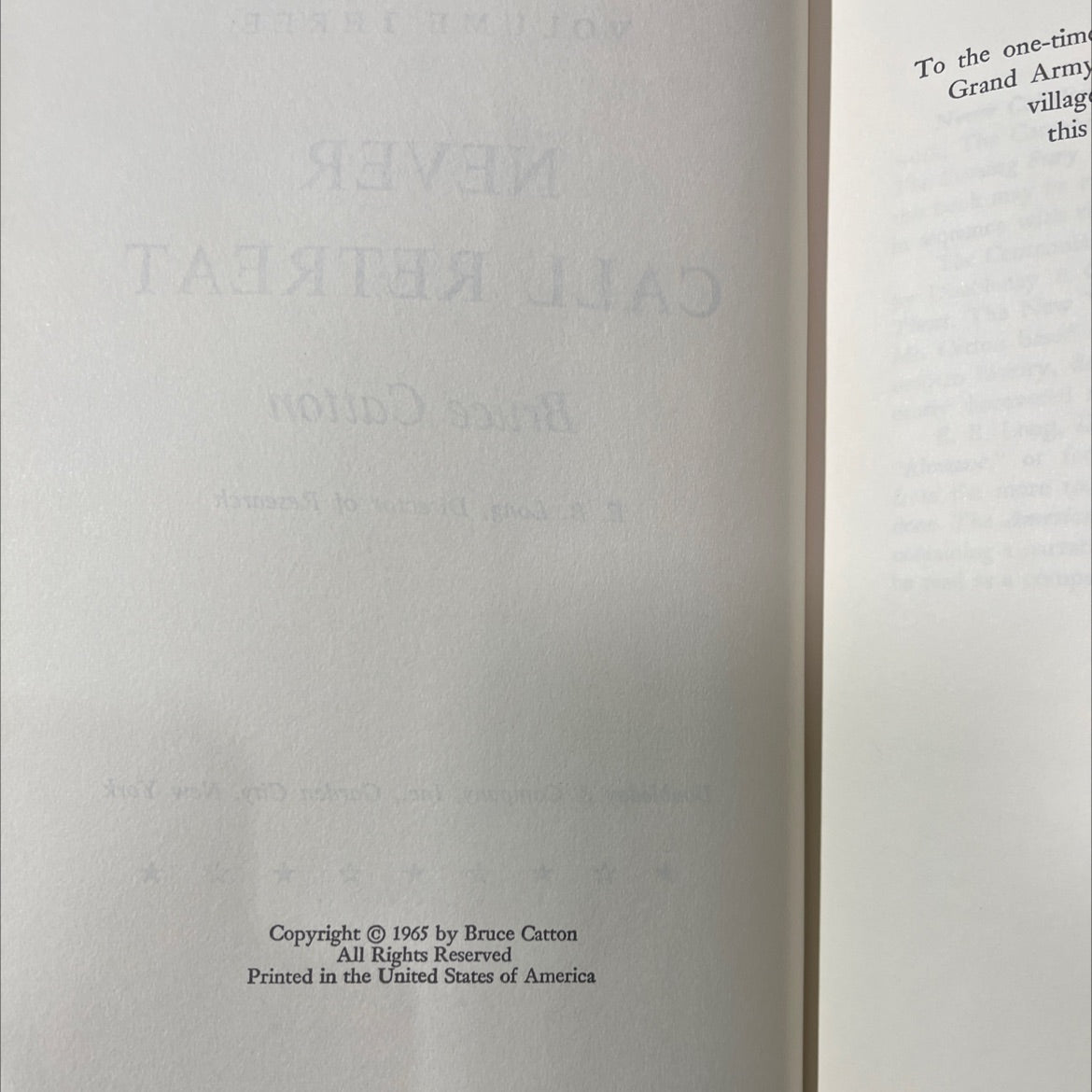 the centennial history of the civil war volume three never call retreat book, by bruce catton, 1965 Hardcover image 3