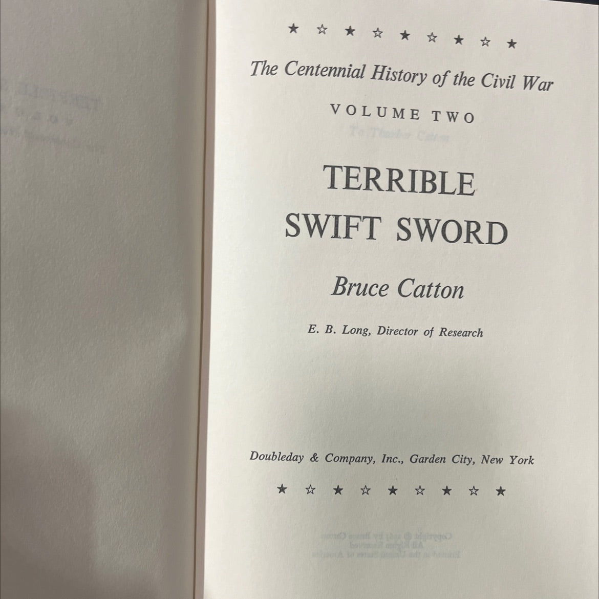 the centennial history of the civil war volume two terrible swift sword book, by Bruce Catton, 1963 Hardcover image 2