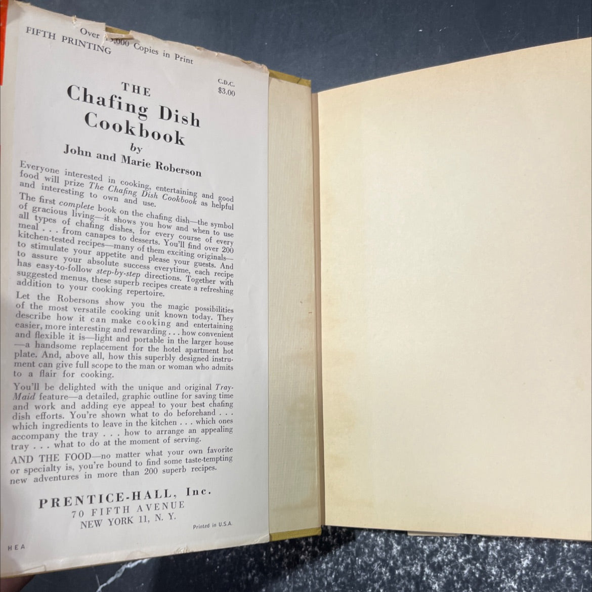 the chafing dish cookbook book, by john and marie roberson, 1951 Hardcover image 4