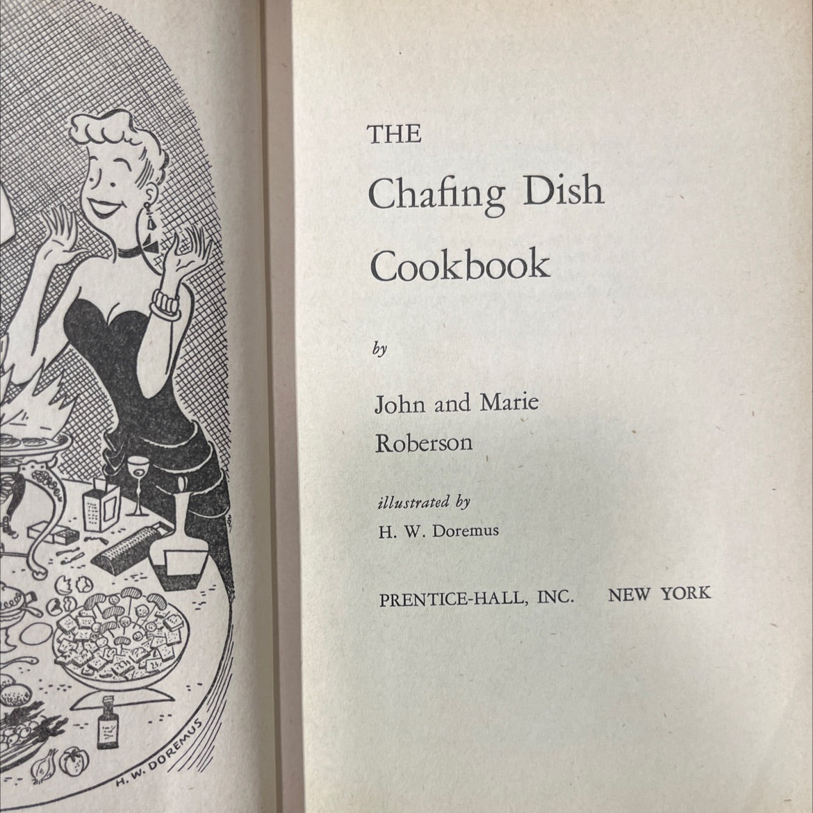 the chafing dish cookbook book, by john and marie roberson, 1951 Hardcover image 2