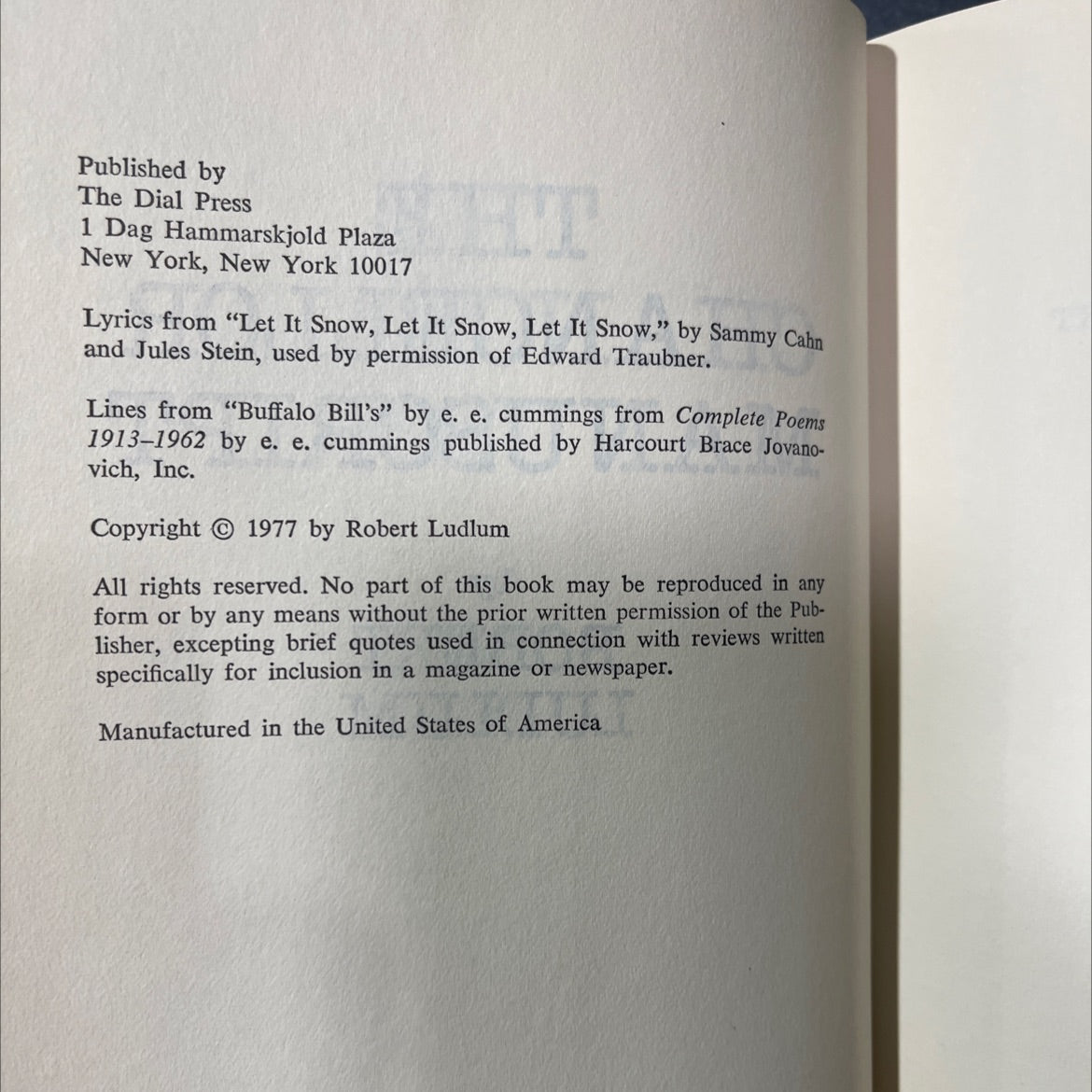 the chancellor manuscript book, by robert ludlum, 1977 Hardcover image 3