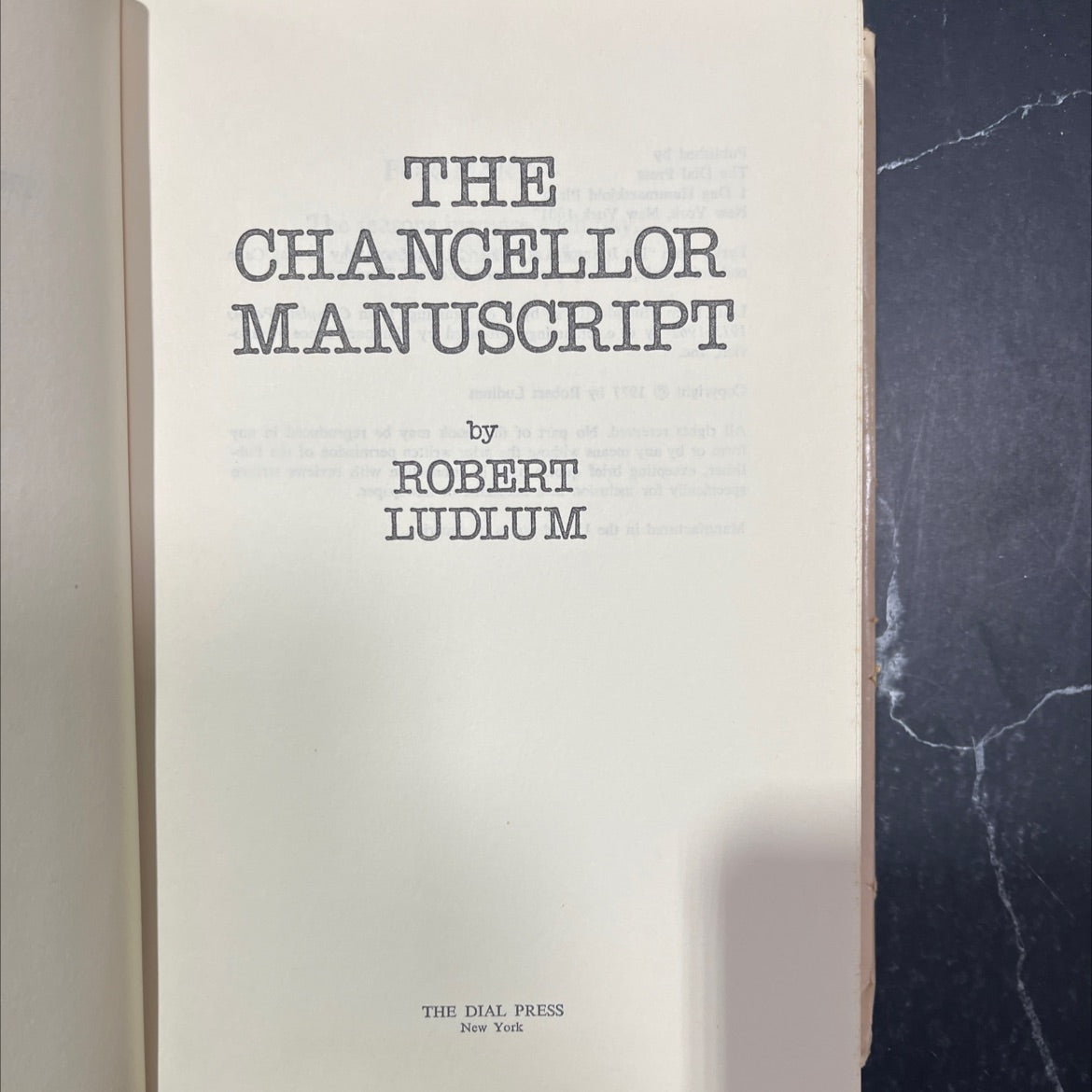 the chancellor manuscript book, by robert ludlum, 1977 Hardcover image 2