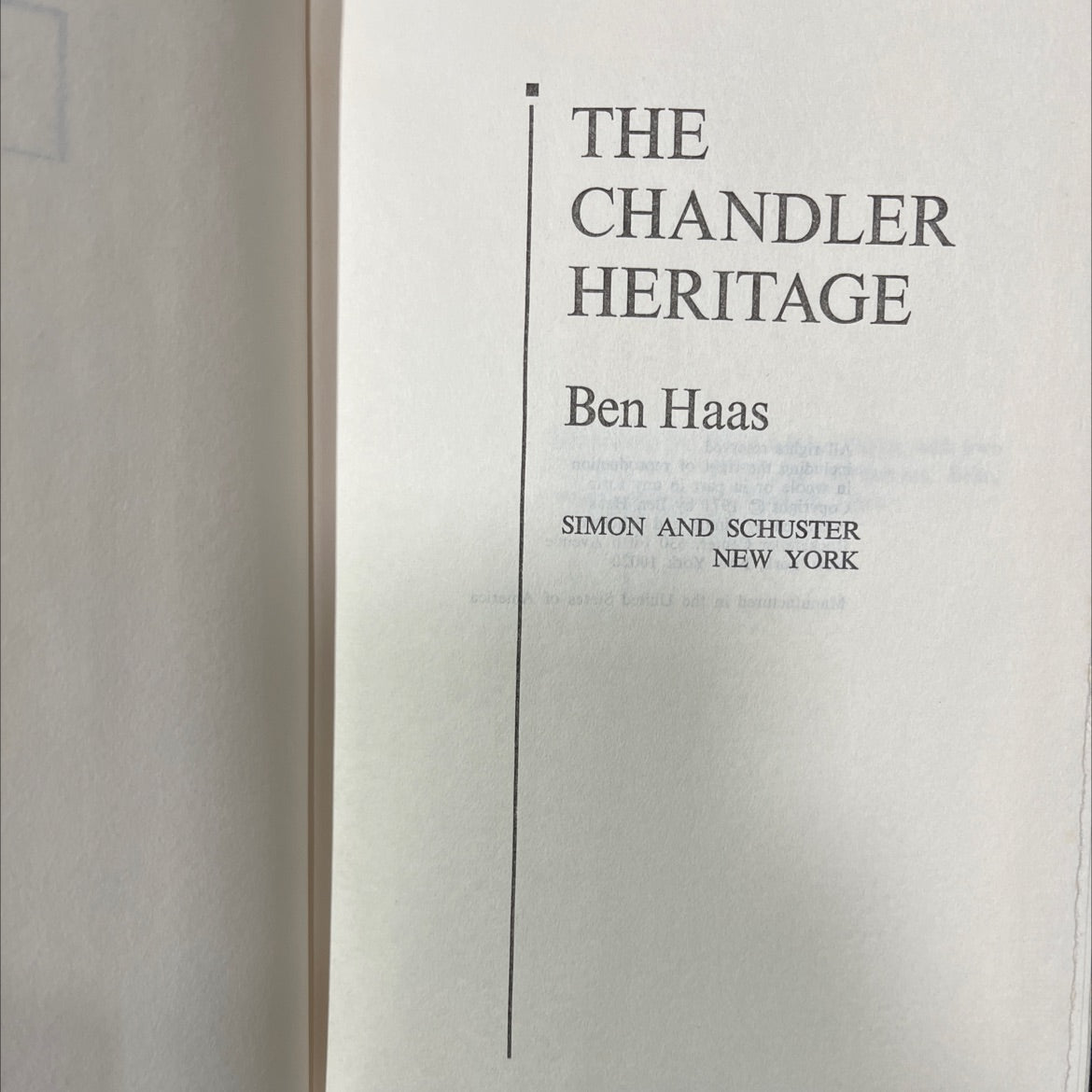 the chandler heritage book, by Ben Haas, 1971 Hardcover image 2