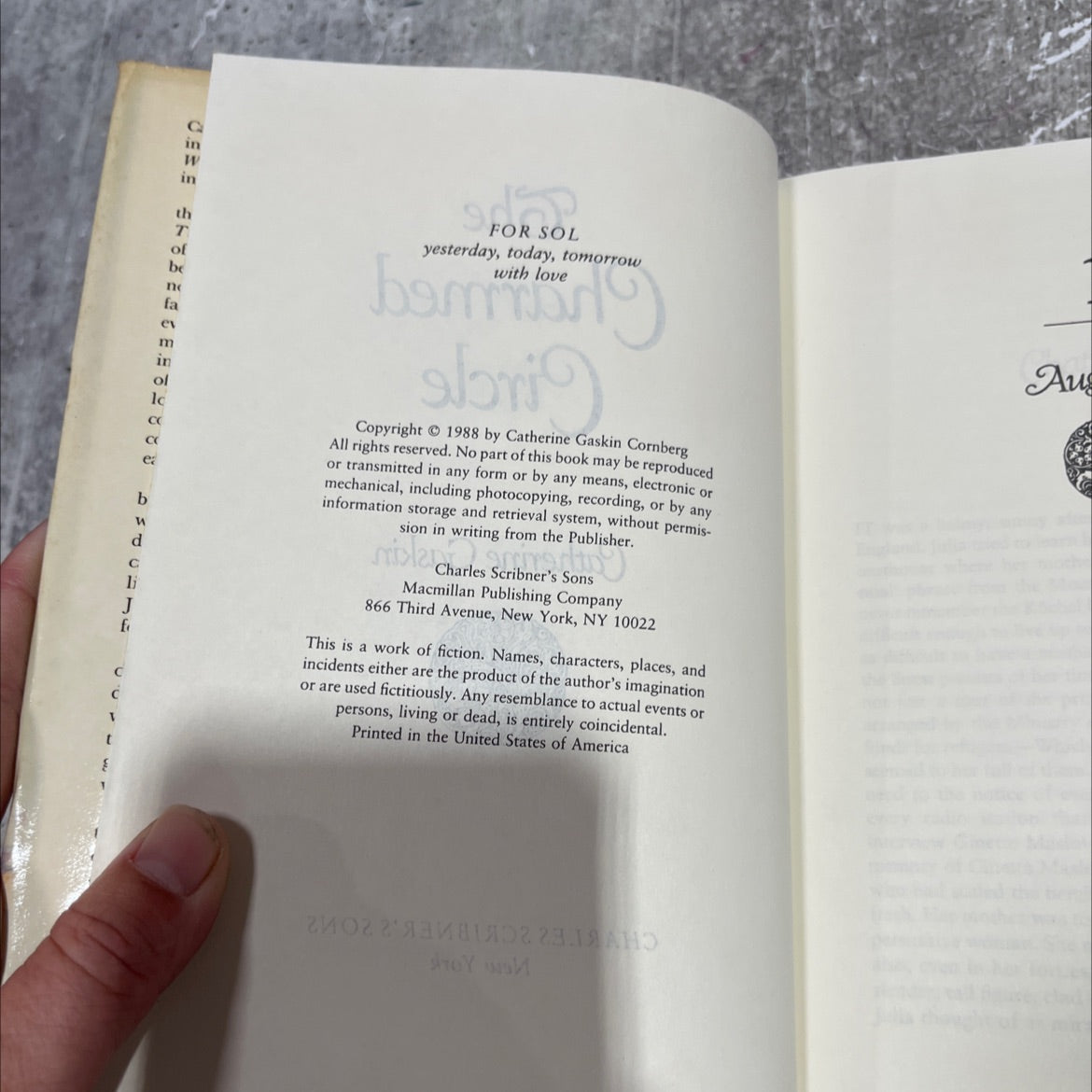 the charmed circle book, by Catherine Gaskin, 1988 Hardcover image 3