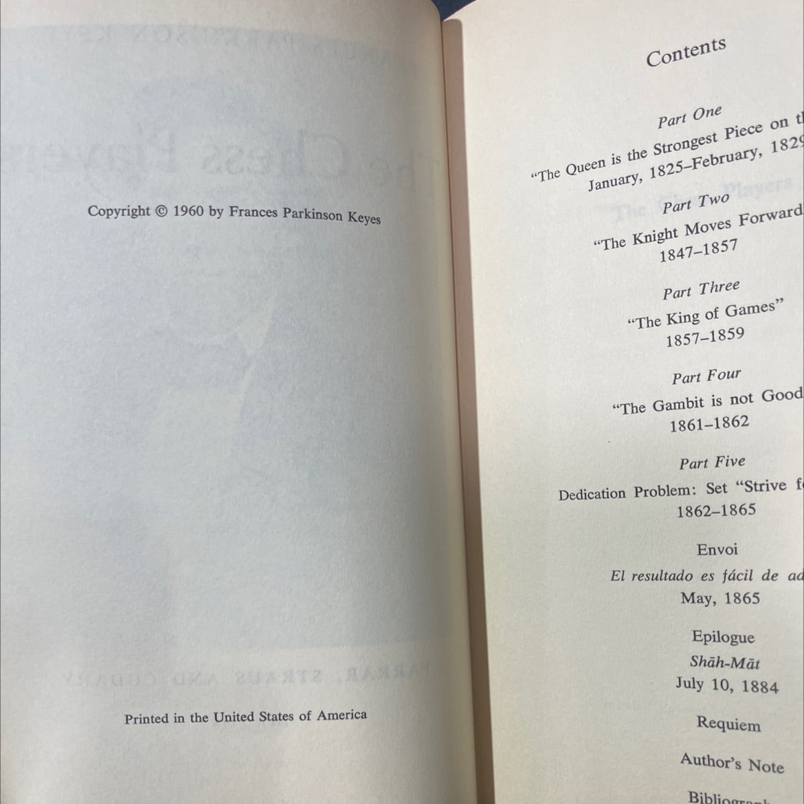 the chess players book, by frances parkinson keyes, 1965 Hardcover image 3