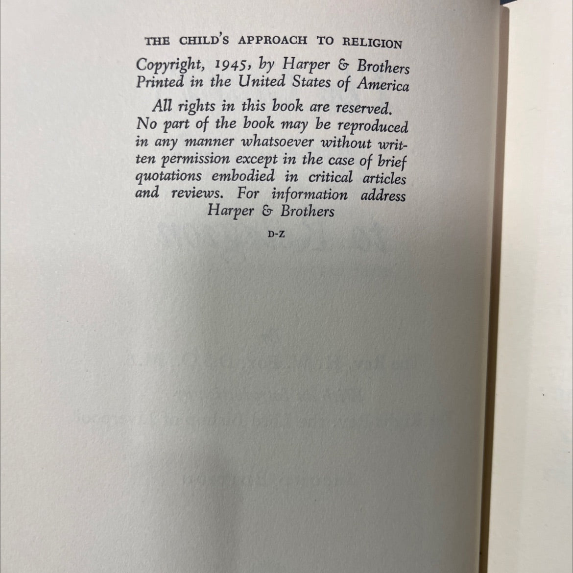 the child's approach to religion book, by rev. h. w. fox, 1945 Hardcover image 3