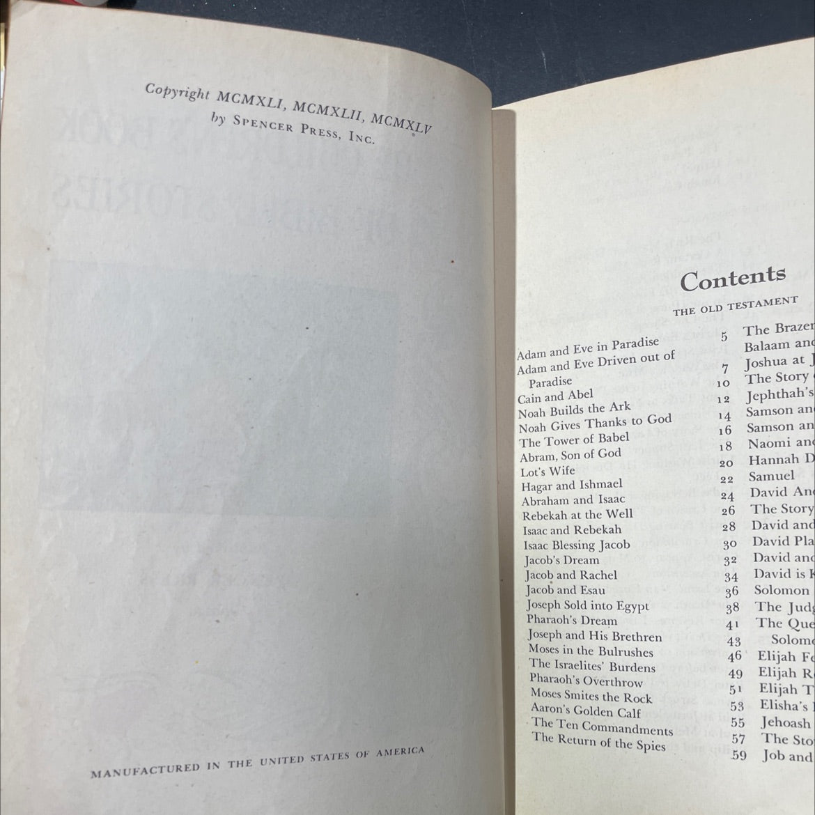 the children's book of bible stories book, by unknown, 1945 Hardcover image 3