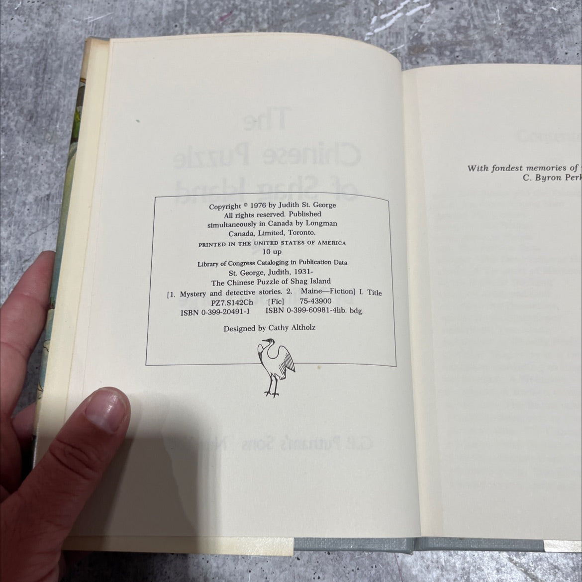 the chinese puzzle of shag island book, by Judith St. George, 1976 Hardcover image 3