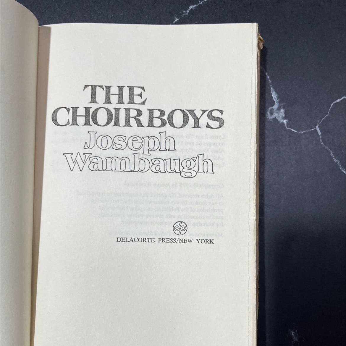 the choirboys book, by Joseph Wambaugh, 1975 Hardcover image 2