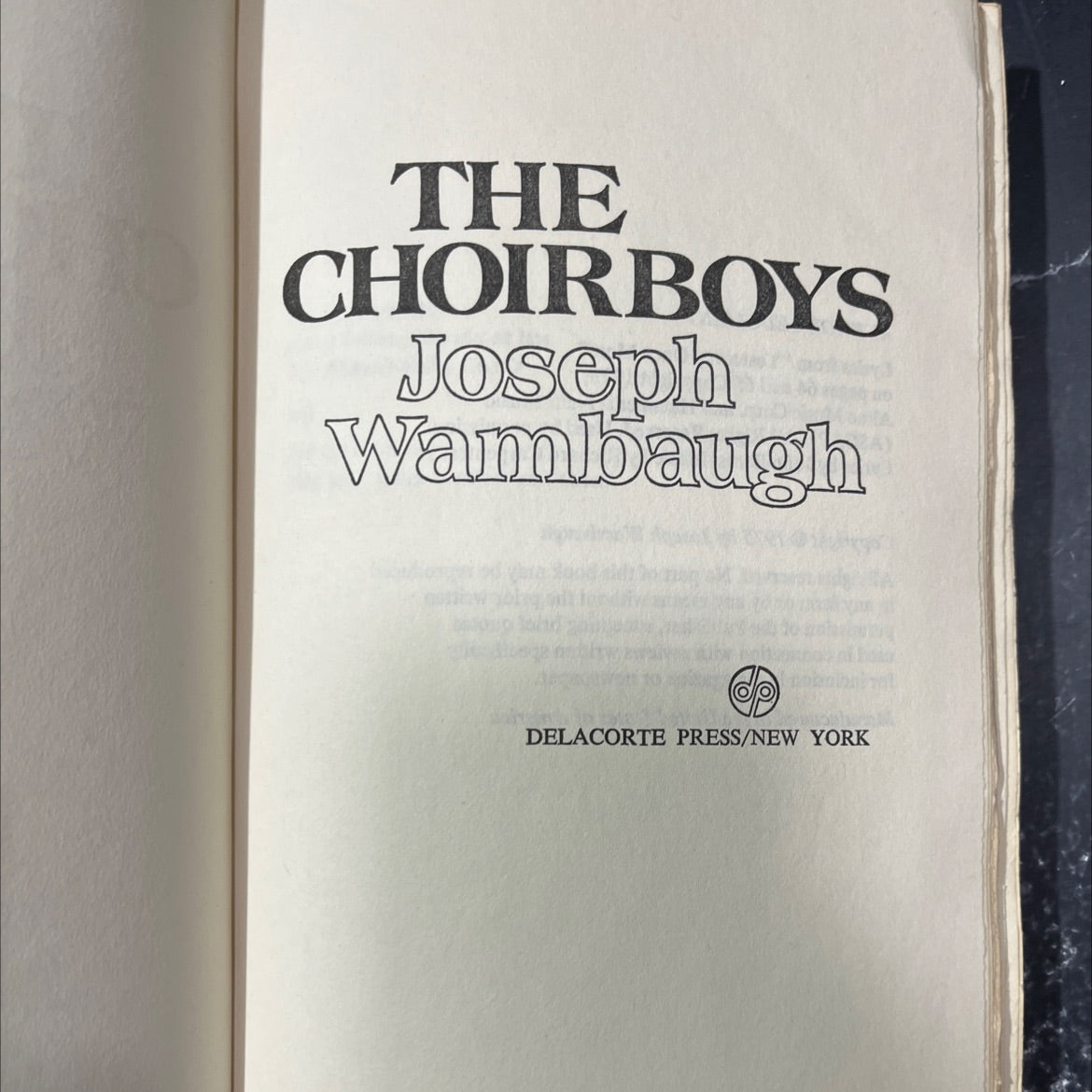 the choirboys book, by Joseph Wambaugh, 1975 Hardcover image 2