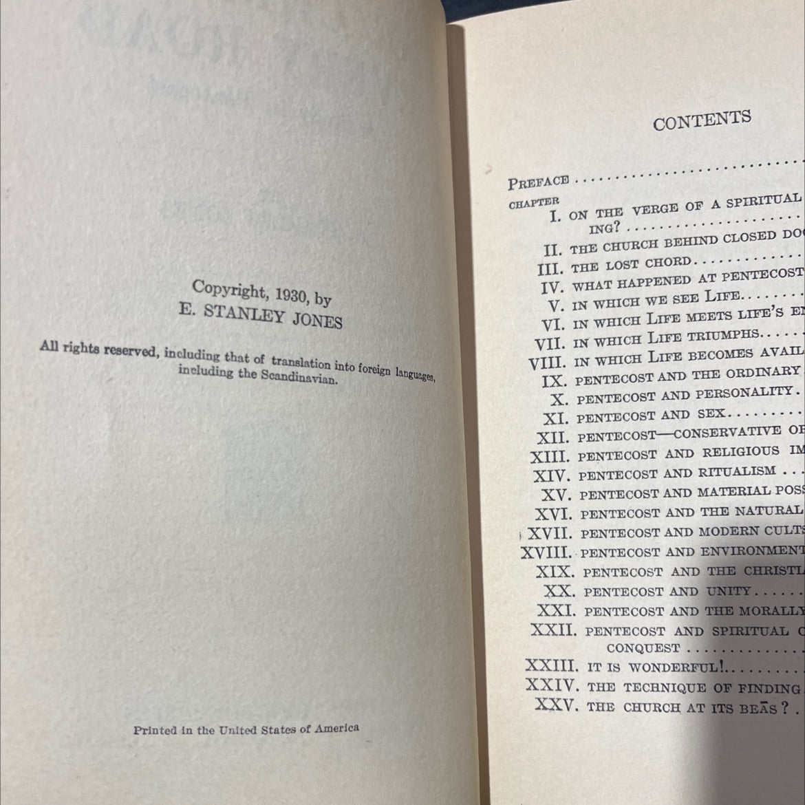 the christ of every road a study in pentecost book, by e. stanley jones, 1930 Hardcover image 3