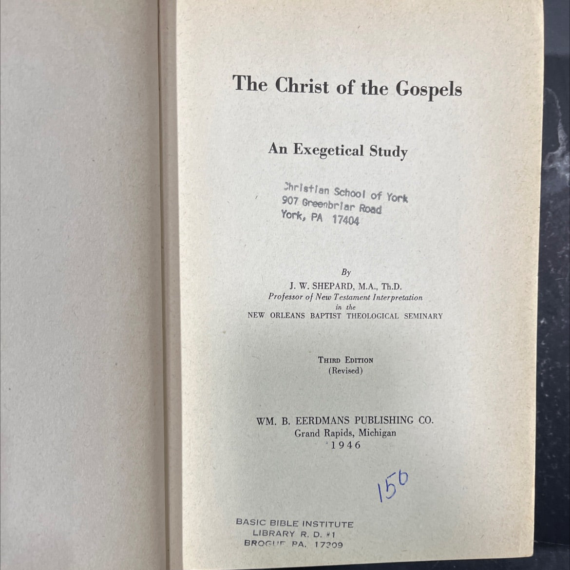 the christ of the gospels an exegetical study book, by j. w. shepard, 1946 Hardcover image 2