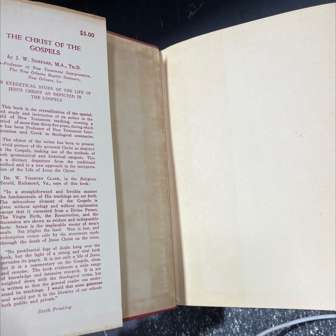 the christ of the gospels an exegetical study book, by j. w. shepard, 1952 Hardcover image 4
