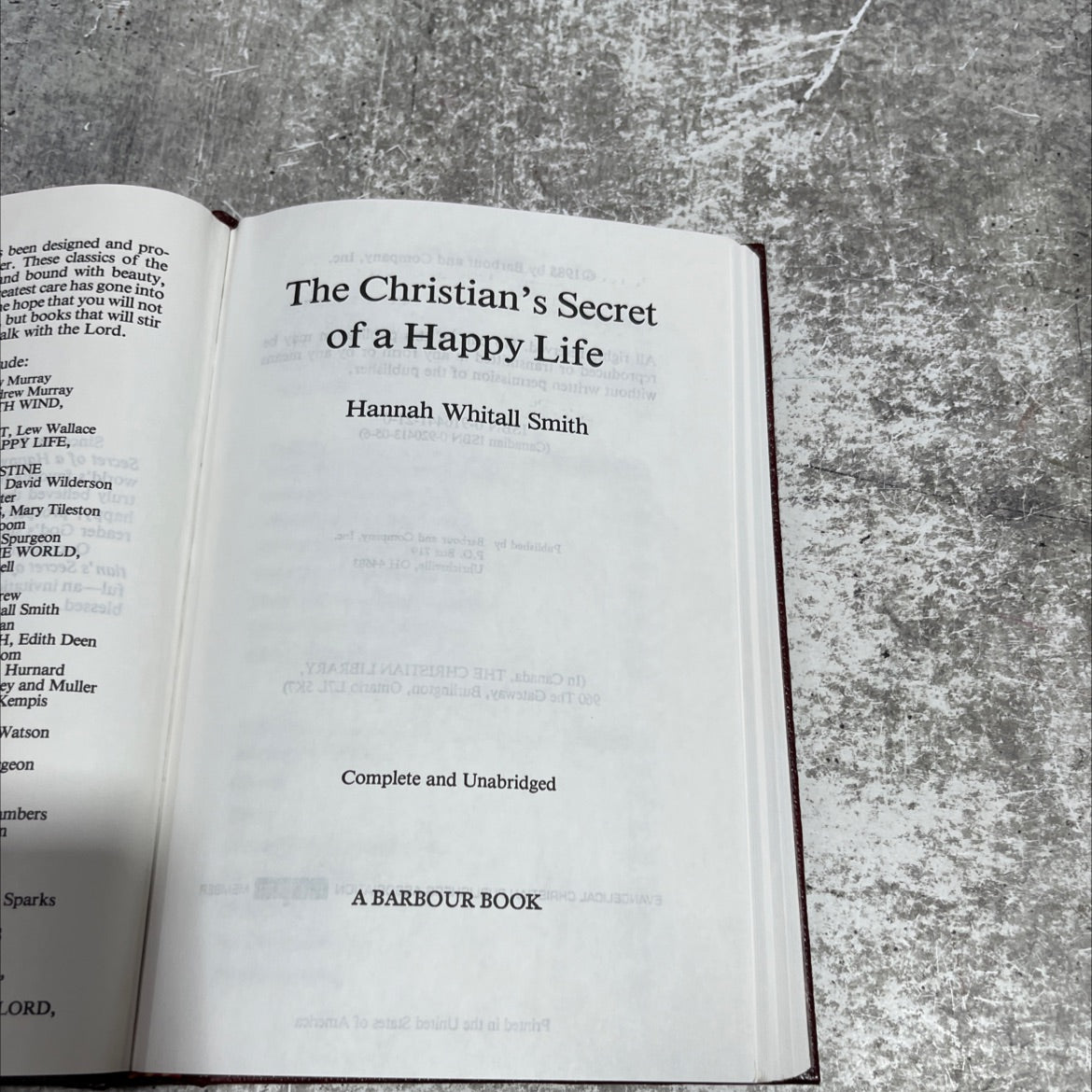 the christian's secret of a happy life book, by hannah whitall smith, 1985 Hardcover image 2