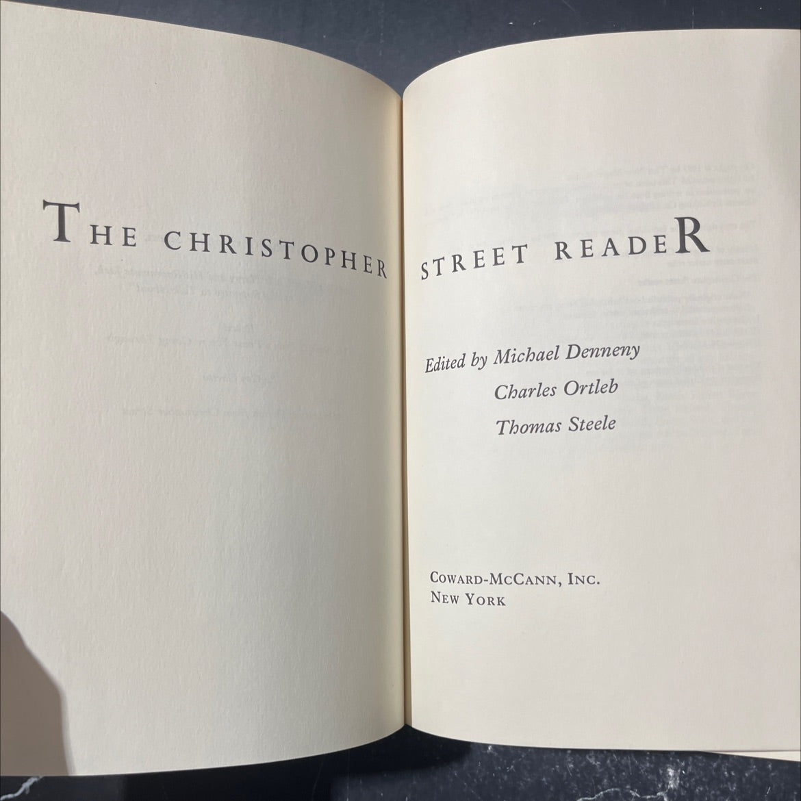 the christopher street reader book, by Michael Denneny, Charles Ortleb, Thomas Steele, 1983 Hardcover image 2