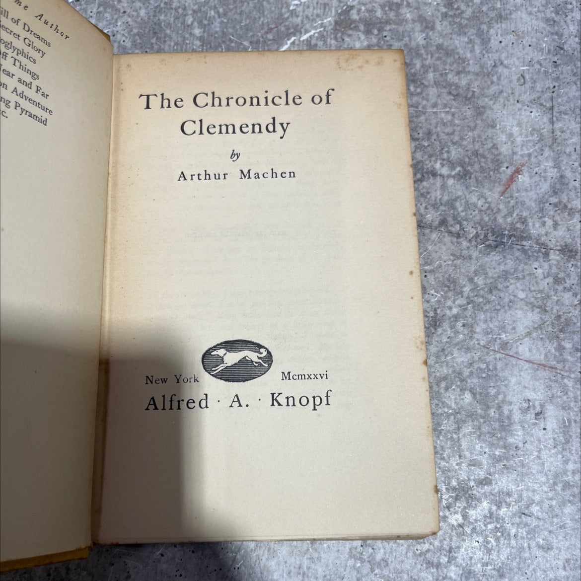 the chronicle of clemendy book, by arthur machen, 1926 Hardcover image 2
