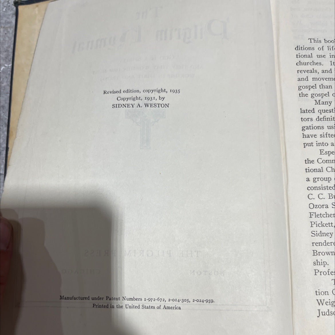 the church of christ at dartmouth college book, by sidney a. weston, 1935 Hardcover image 3