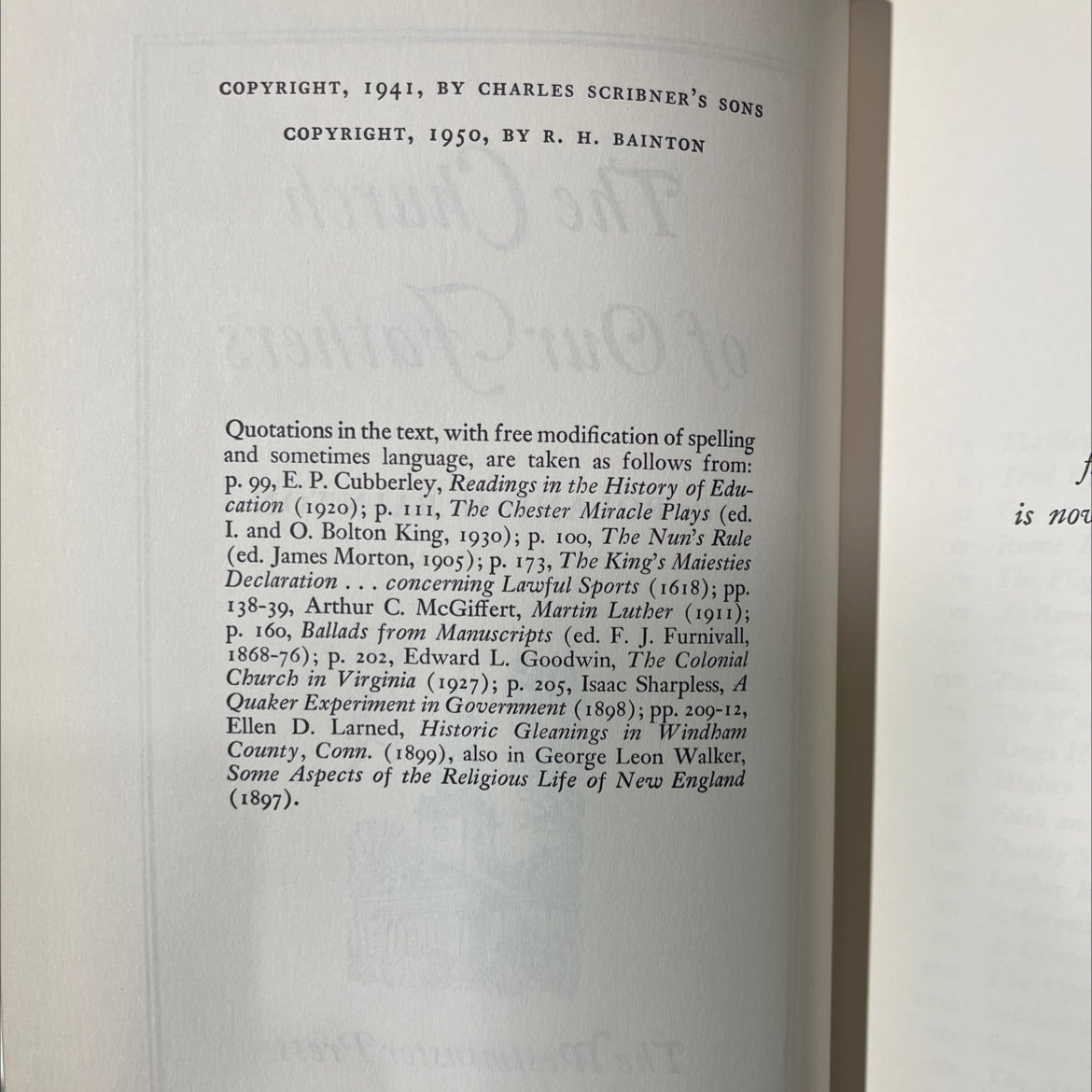 the church of our fathers book, by roland h. bainton, 1950 Hardcover image 3