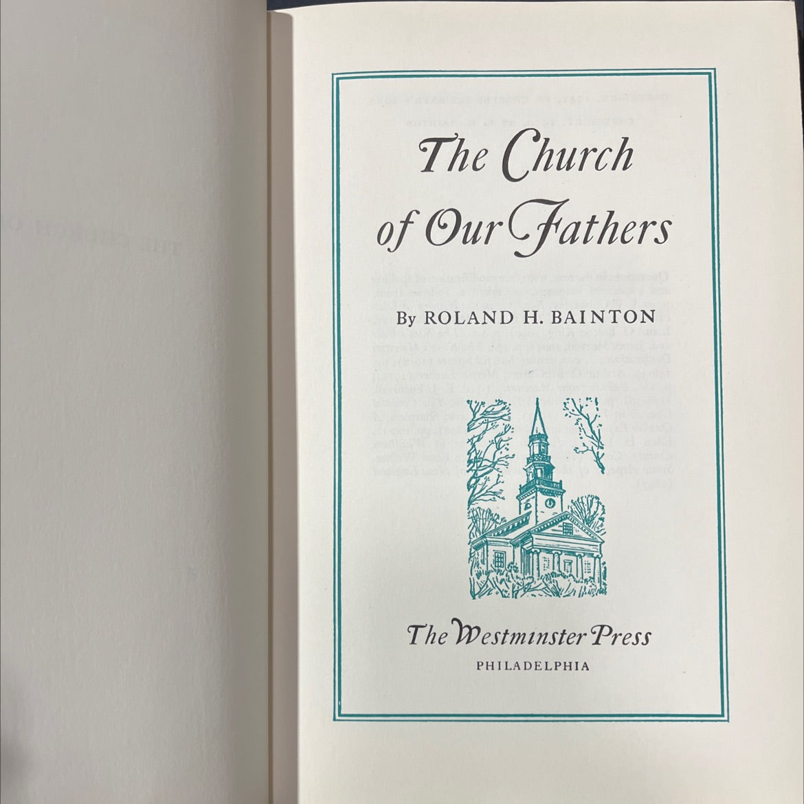 the church of our fathers book, by roland h. bainton, 1950 Hardcover image 2