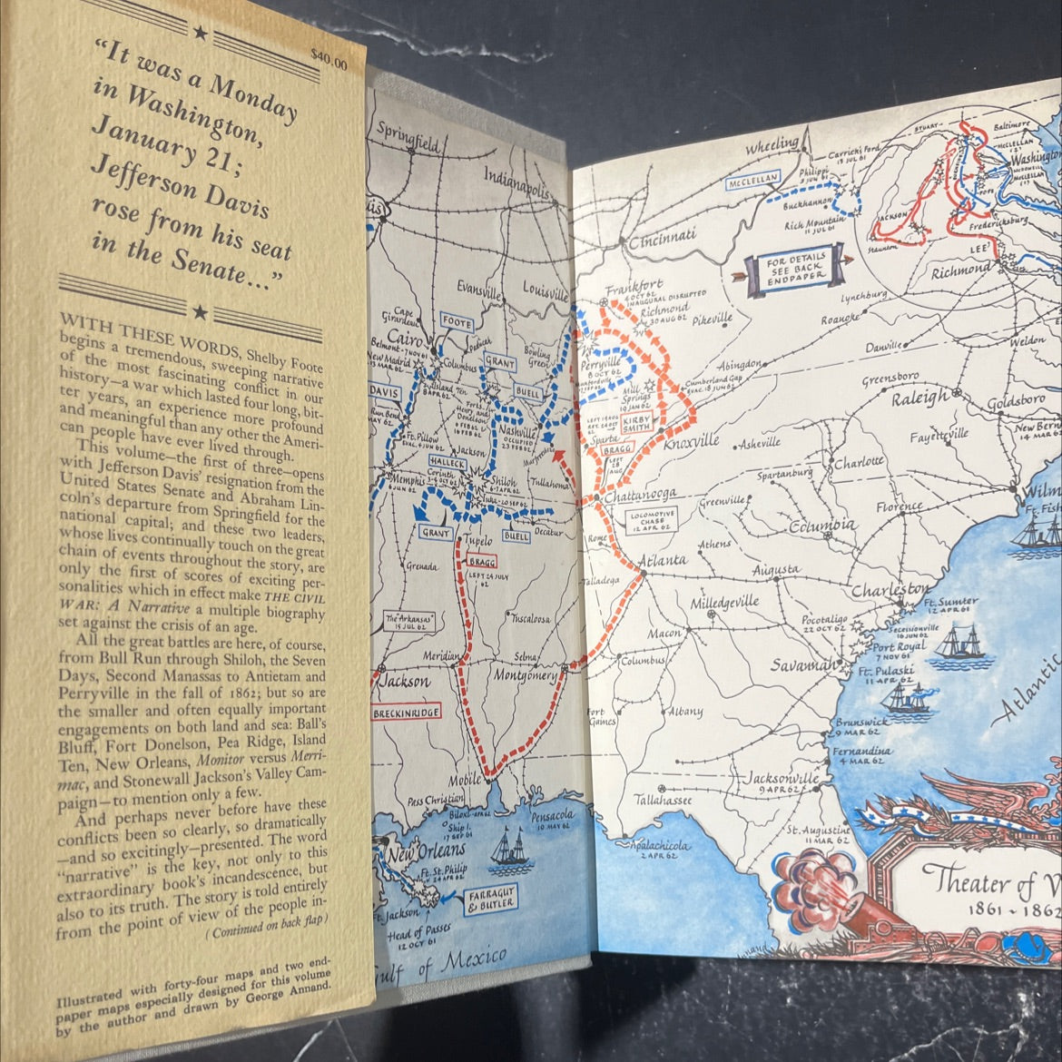 the civil war a narrative fort sumter to perryville book, by shelby foote, 1958 Hardcover image 4