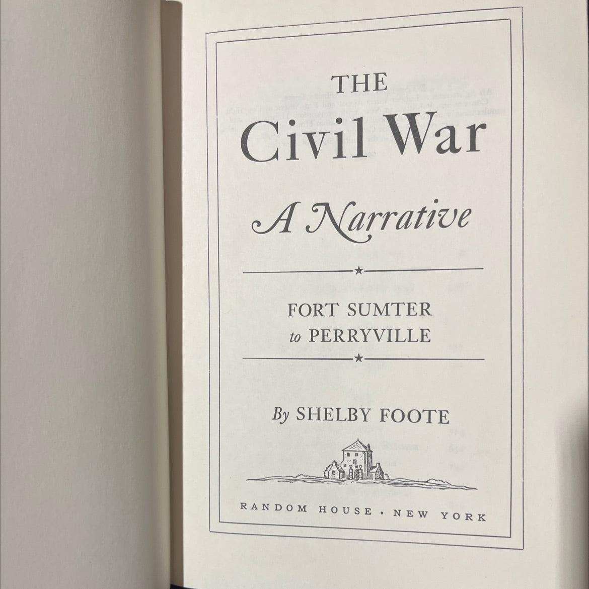 the civil war a narrative fort sumter to perryville book, by shelby foote, 1958 Hardcover image 2